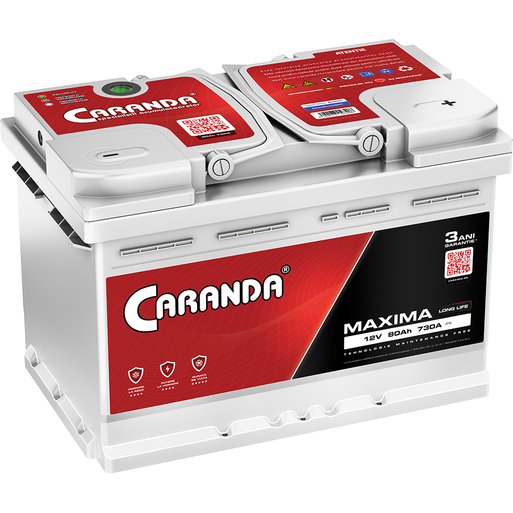 baterie auto caranda maxima 80ah 730a-