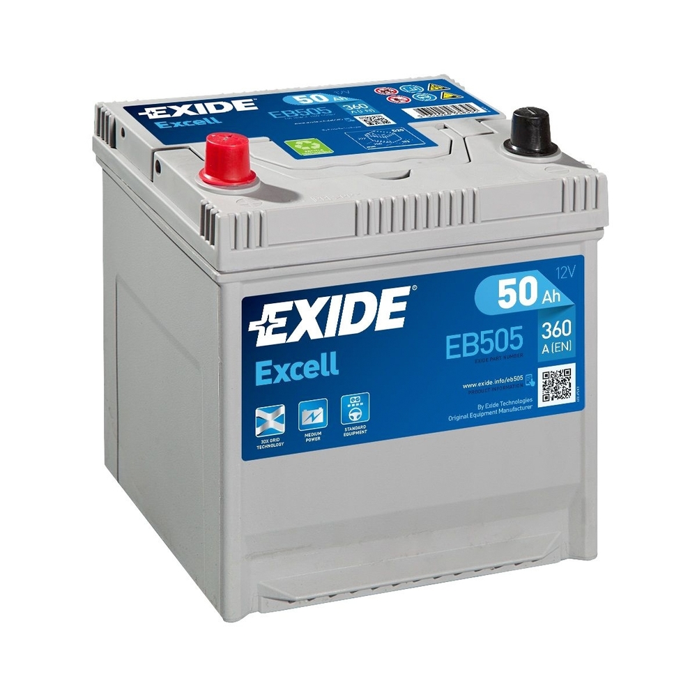 baterie auto EXIDE excell 50 ah asia borne inverse-Exide baterie auto EXIDE excell 50 ah asia borne inverse-Exide