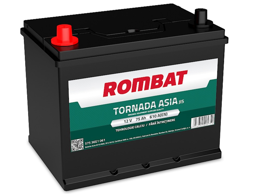 baterie auto ROMBAT tornada asia 75 ah borne inverse-Rombat baterie auto ROMBAT tornada asia 75 ah borne inverse-Rombat