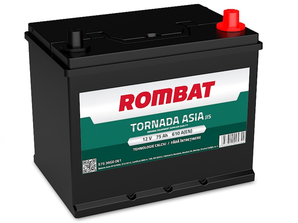 baterie auto ROMBAT tornada asia 75 ah borne normale-Rombat baterie auto ROMBAT tornada asia 75 ah borne normale-Rombat