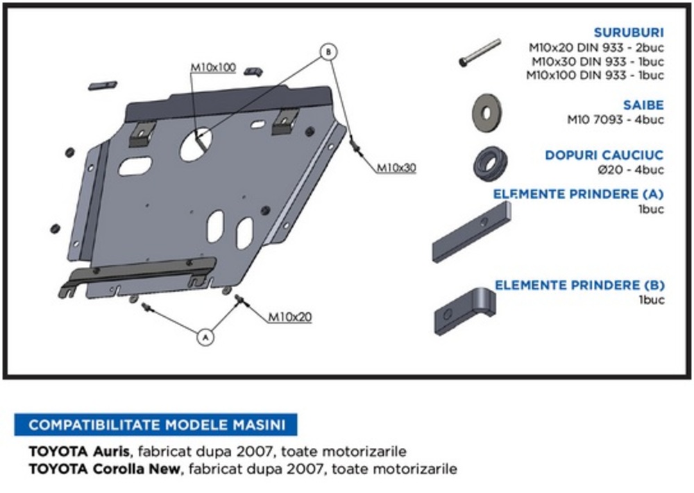 scut motor accesorii pentru toyota corolla/auris MTR-Mtr scut motor accesorii pentru toyota corolla/auris MTR-Mtr