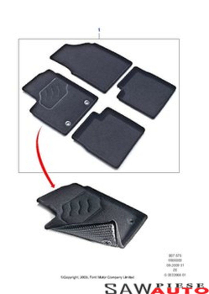 set covorase fiesta vi fata  spate cauciuc/velur OE FORD-Oe ford